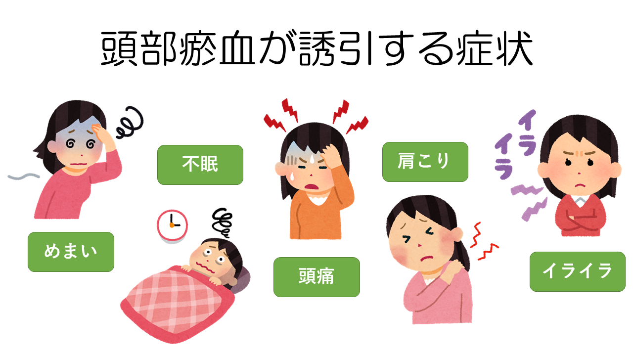 頭部お血が誘引する症状